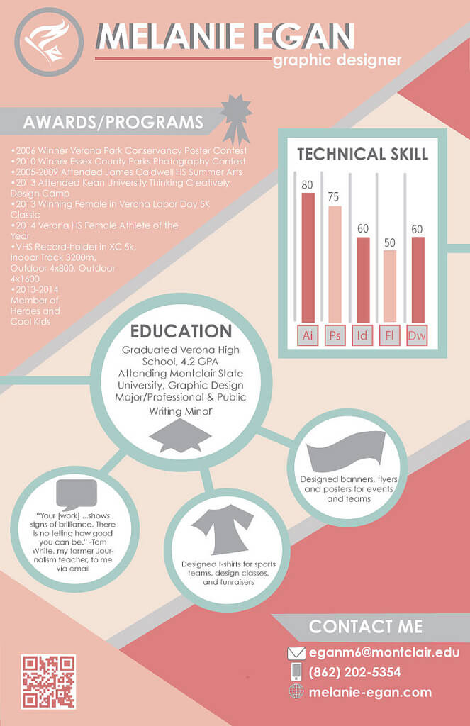 feminine infographic resume