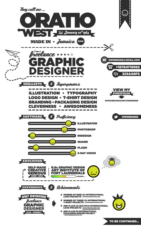 creative and energizing infographic resume