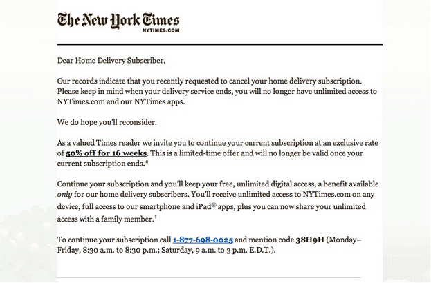marketing fails New York Times email